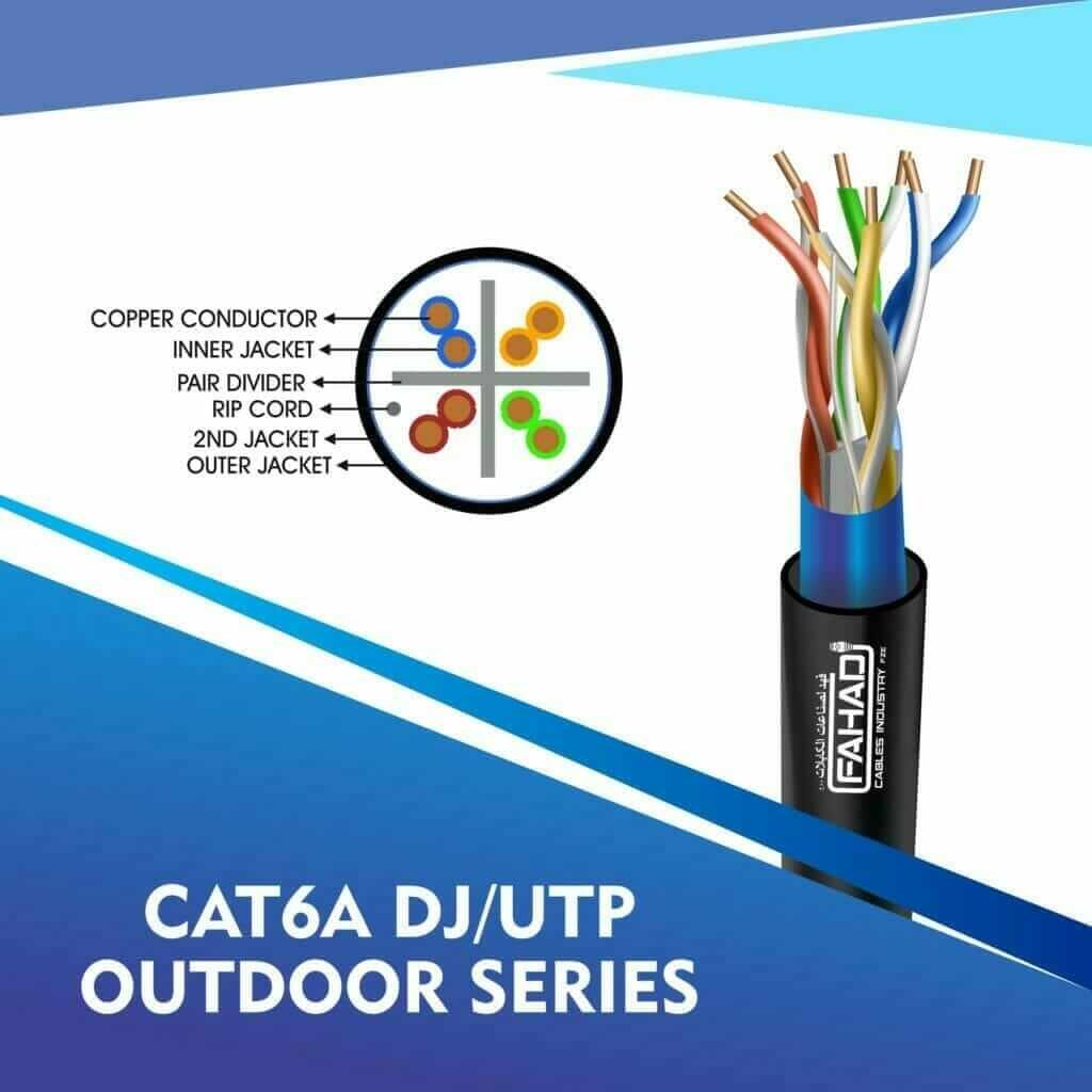 cat6a cable 23awg 4pair double Jacket 305m cat6a network cable 23awg 4pair LSZH DJ-UTP cable 305m