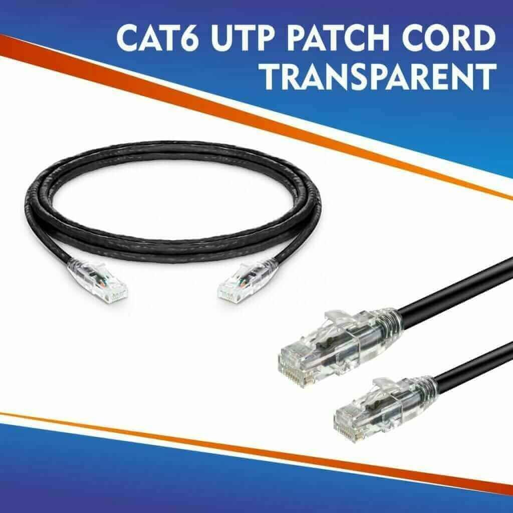 CAT6 UTP PATCH CORD TRANSPARENT BLACK