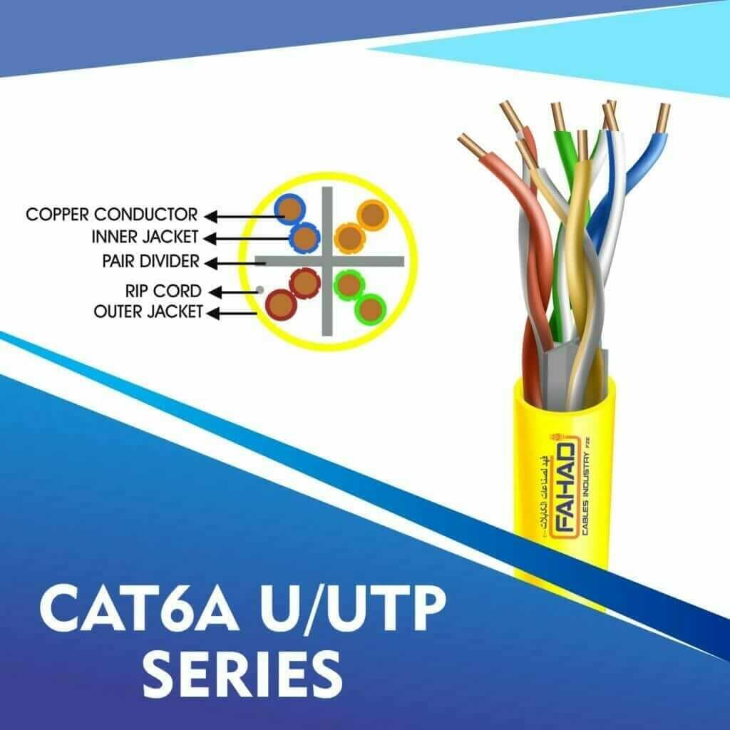cat6a network cable 23awg 4pair LSZH U-UTP cable 305m